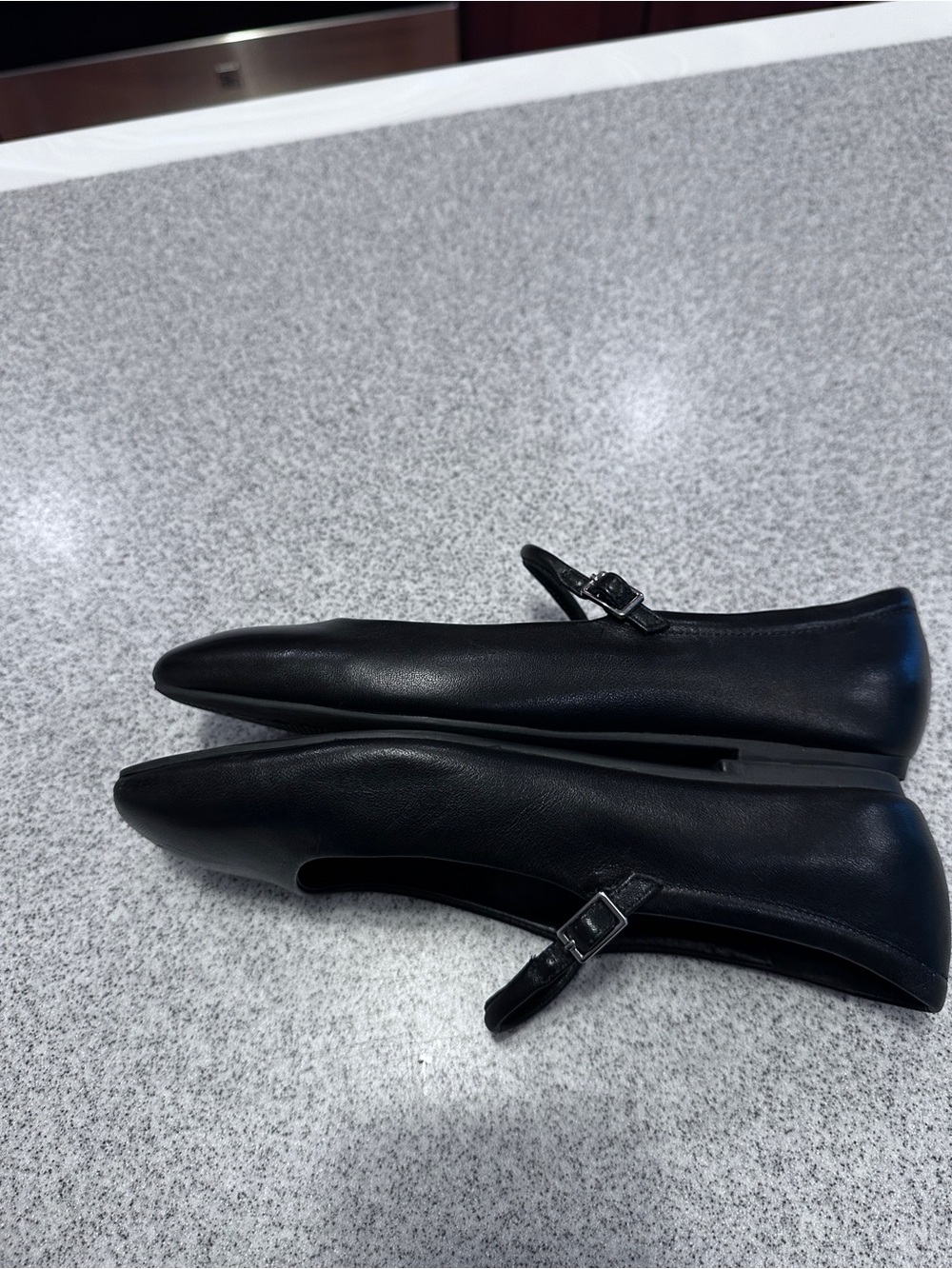 Calvin Klein 6.5M Black Leather Mary Jane Flats with Strap - great condition! - Picture 5 of 12